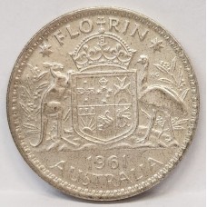 AUSTRALIA 1961 . FLORIN . NORMAL BAG MARKS AUSTRALIA 1961 . FLORIN . NORMAL BAG MARKS